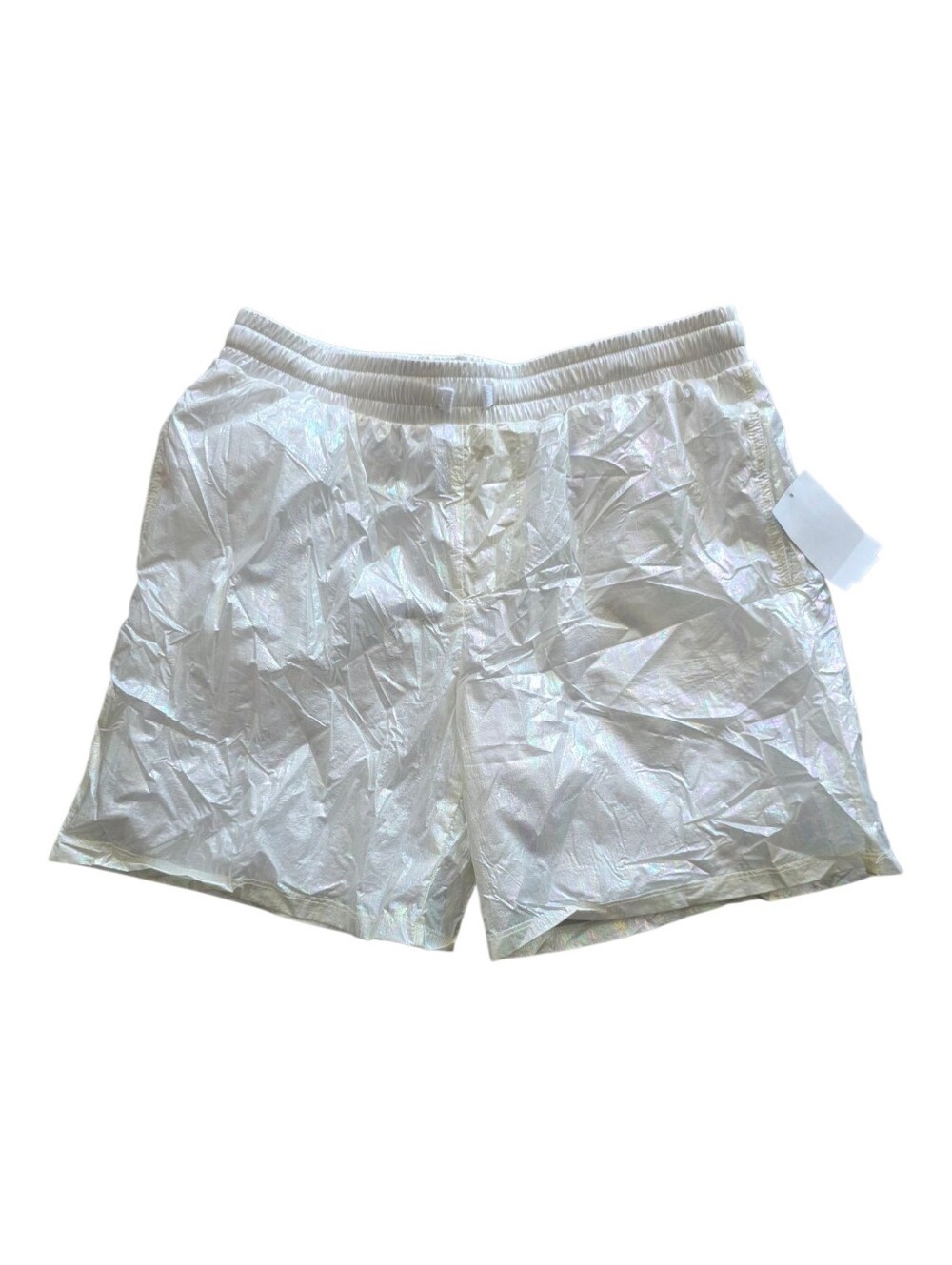 BP White Iridescent Elastic-Waist Shorts Teen  Girl XL